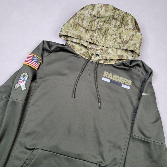 Las Vegas Raiders On Field Nike Mens Small Pullover Military Green Dri Fit USA - Picture 2 of 9